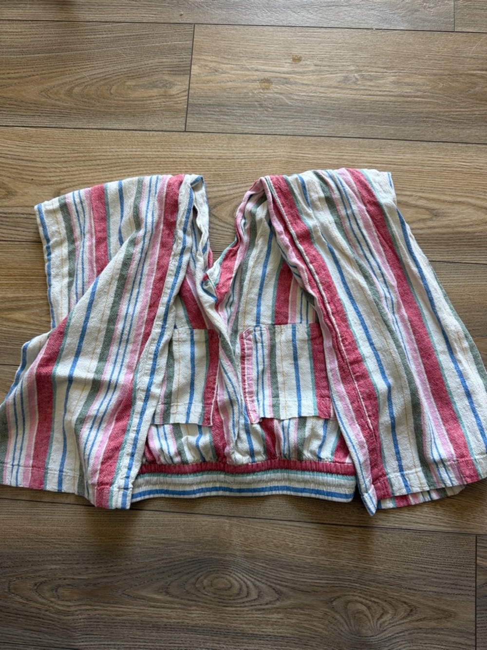 Old Navy Casual Wide-Leg Striped Lounge Pants in Pink, Blue & White - Picture 3 of 3